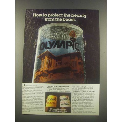 1985 Olympic Oil Stain Ad - Protect the Beauty