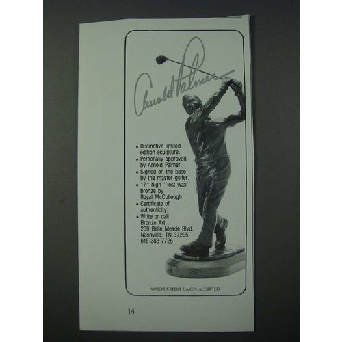 1986 Arnold Palmer Royal McCullough Sculpture Ad