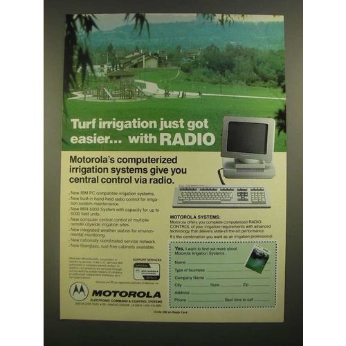1988 Motorola Computerized Irrigation Systems Ad - Turf Irrigation