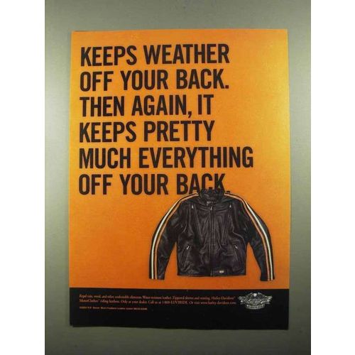 2004 Harley-Davidson Men's Fastback Leather Jacket Ad