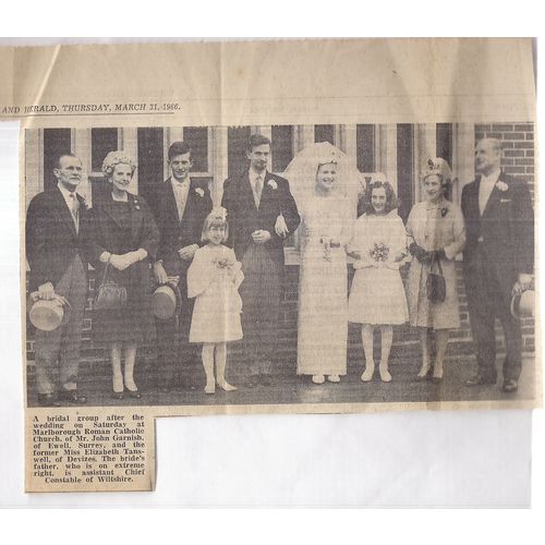 Marlborough Roman Catholic Church wedding 1966 Mr & Mrs G.Garnish nee Tanswell =