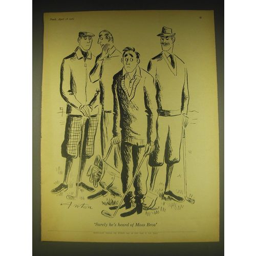 1962 Moss Bros Fashion Ad - art by Anton (Antonia Yeoman)