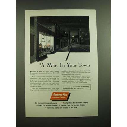 1955 America Fore Insurance Ad - A Man in your town