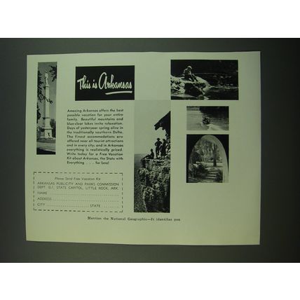 1956 Arkansas Tourism Ad - This is Arkansas