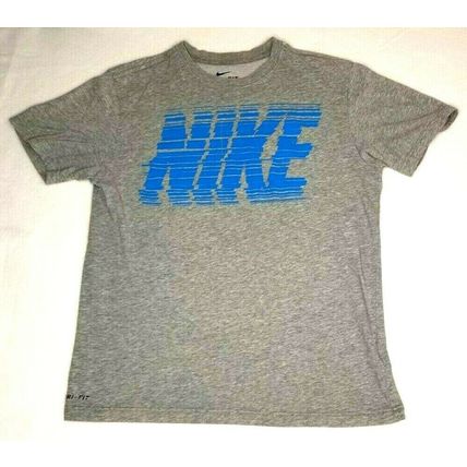 Nike Blue Logo Gray T-Shirt Dri-Fit Men's M (T9M)