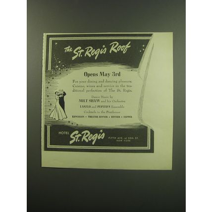 1949 Hotel St. Regis Ad - The St. Regis Roof Opens May 3rd