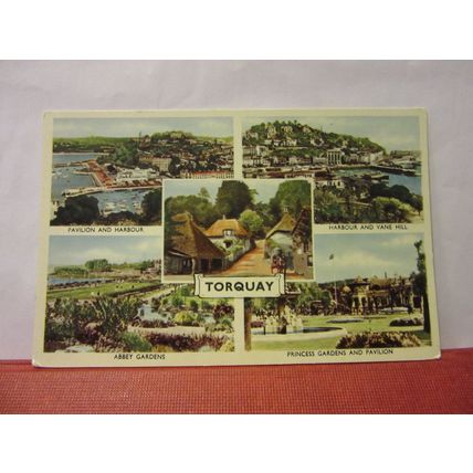multiview, TORQUAY, DEVON unsed vintage postcard wholesale stationers /