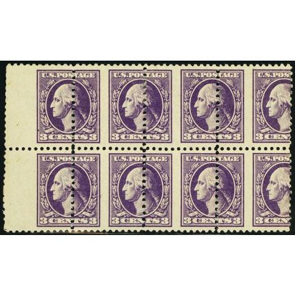 530, HUGE Misperfed Error Block of Eight Stamps WoW - Stuart Katz