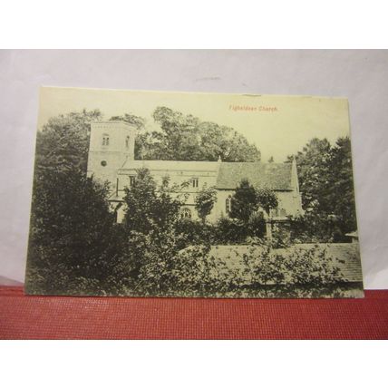 FIGHELDENE CHURCH, WILTSHIRE antique postcard by Enos Sheppard, post office /