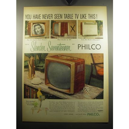 1957 Philco Slender Seventeener Television Advertisement