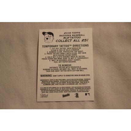 Carlos Beltran 2005 Topps Bazooka TATTOO NNO