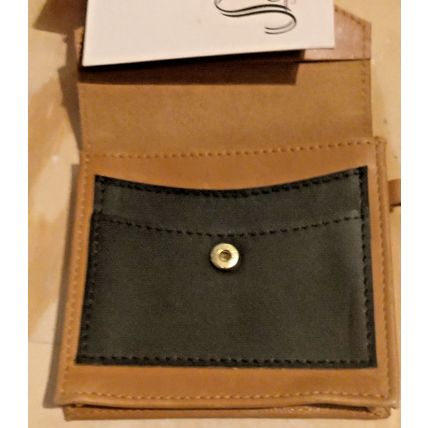 Sseko Snap Wallet Small Leather in Caramel & Black Oil Tanned Cowhide India