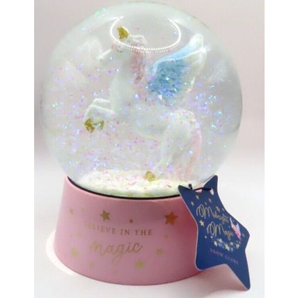 White Unicorn Snow Globe Believe in the Magic 12.5 CM Gift Home Decor Mythical