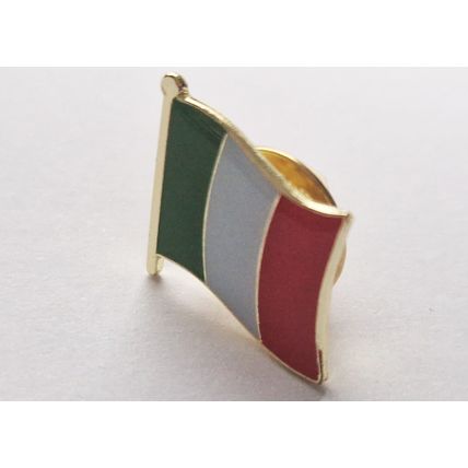 Gold Colour Metal Italian Flag Lapel Pin Badge Italia Italy