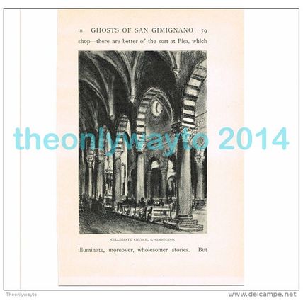 SAN GIMIGNANO, COLLEGIATE CHURCH, ITALY, BOOK ILLUSTRATION/PRINT, 1904