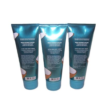 Fresh Coconut Colada Ultra Shea Body Cream Bath & Body Works 8 oz Lot of 3