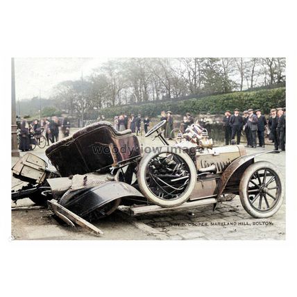 ptc0928 - Bolton , Markland Hill Car Crash , Lancashire - print 6x4