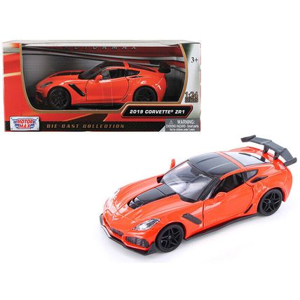 2019 Chevrolet Corvette ZR1 Orange with Black Accents 1/24 Diecast Model Car ...