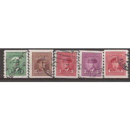 Canada 1943 Booklet Stamp Set SG394-396 IMP x Perf 9.5 Good/Fine Used..
