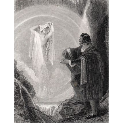 WITCH OF THE ALPS 1840s Lumb Stocks - Kenny Meadows - Lord Byron ENGRAVING