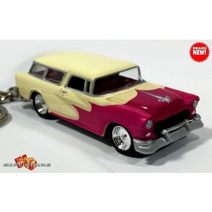 RARE KEYCHAIN 55/56/57 PINK TRI-FIVE CHEVY NOMAD GREAT GIFT & DESK DISPLAY