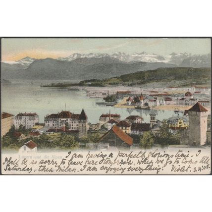 Luzern und die Alpen, 1905 - Goetz AK