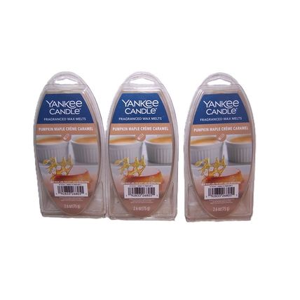 Pumpkin Maple Creme Caramel Wax Melts Yankee Candle Lot of 3