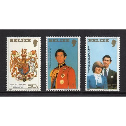 Belize - 1981 - Royal Wedding (Charles & Diana) (sg617-619) MNH Set