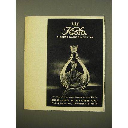 1961 Kosta Crystal Advertisement - Kosta a great name since 1742