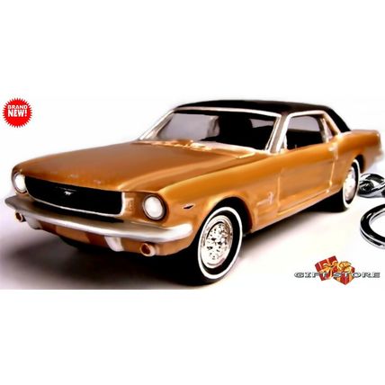 RARE KEYCHAIN 1964½~65 GOLD FORD MUSTANG CUSTOM Ltd Ed.