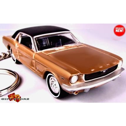 RARE KEYCHAIN 1964½~65 GOLD FORD MUSTANG CUSTOM Ltd Ed.