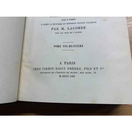 RARE* 1862 "HISTOIRE UNIVERSELLE" CESAR CANTU VOL 18 FRENCH ANTIQUE BOOK (P6)