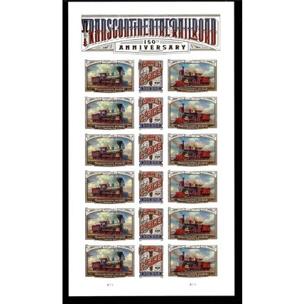 Transcontinental Railway Full Sealed Pad of 100 Sheets (1800 Stamps) Scott 5380