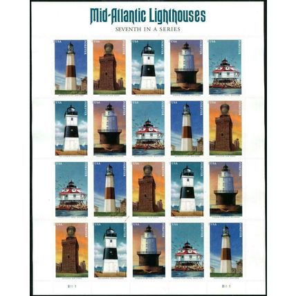 Mid Atlantic Lighthouses Full Sealed Pad of 100 Sheets Scott 5621-25