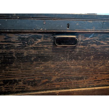 Antique 19th century WOODEN TOOL BOX craftsman Suffolk vintage furniture chest