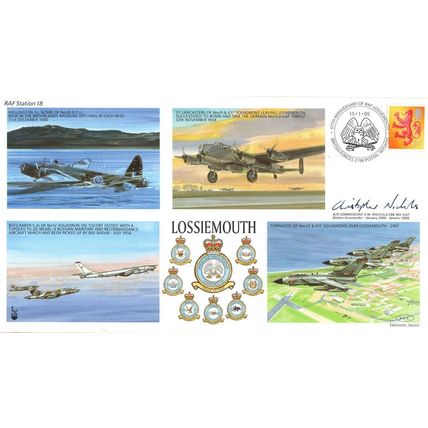 RAF Lossiemouth Station Christopher Nickols Map LTD TO 80 Hand Signed FDC