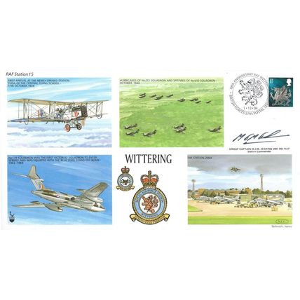 Wittering Cambs RAF Station MJM Jenkins Hand Signed Map LTD TO 80 FDC