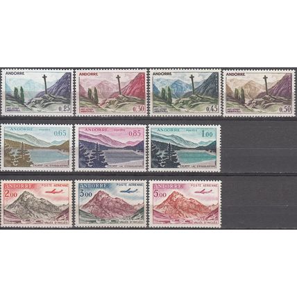 Andorre Français 1961 Michel 168 - 177 Neuf ** Cote (2008) 108.50 € Paysages