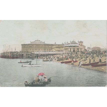 Clarence Pier And Beach Southsea Hampshire Postcard (QHAM237)