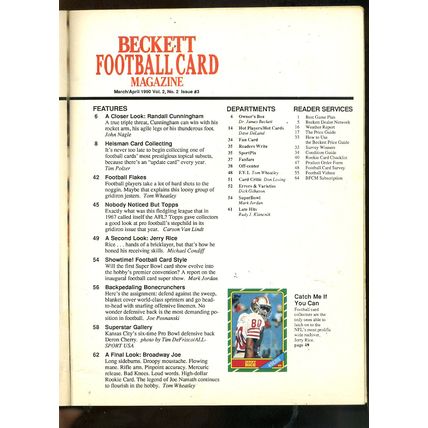JOHN ELWAY Beckett FOOTBALL magazine #3 March/April 1990 Randall Cunningham BC