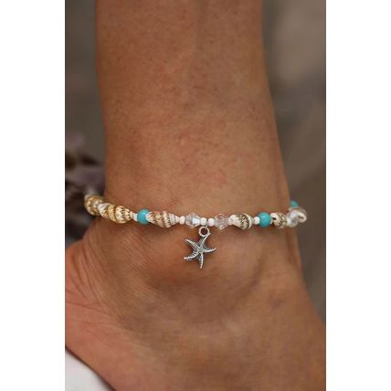 Conch Beaded Starfish Beach Anklet