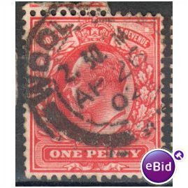 GB stamps 1902-10 KEV11 - 1d SG219 Woolwich 3