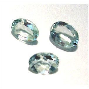 AQUAMARINE gemstones 2.25 cts 7mm x 5mm lot of 3 oval shaped