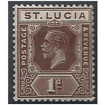 St Lucia 1922 SG93 1d Deep Brown Mounted Mint . ..