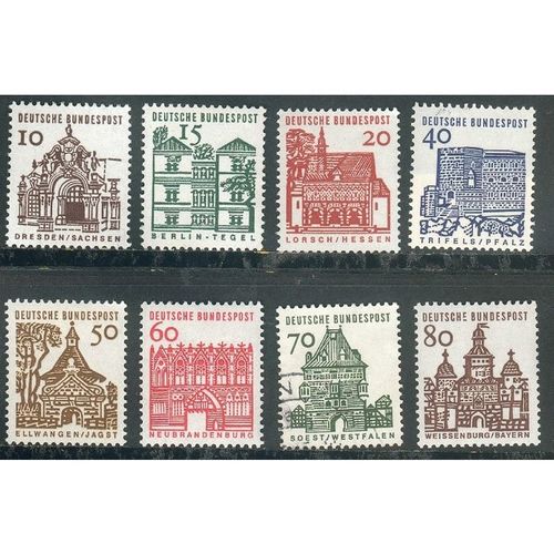 Germany stamps 1964 - SG1359-66 - 12 Centuries Of German Architecture set