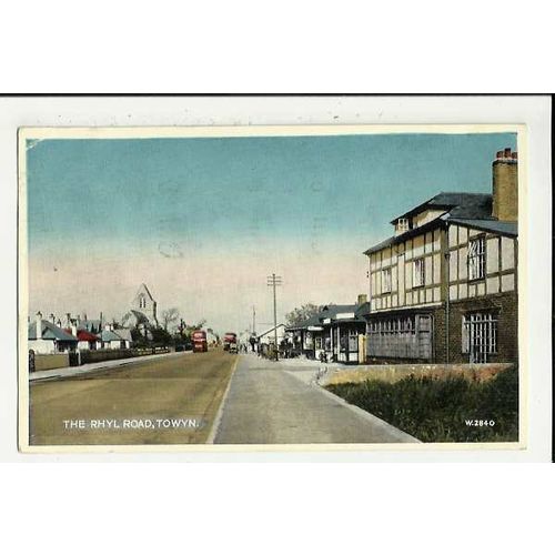 Wales TOWYN Rhyl Road Postcard by Valentine (W.2840)