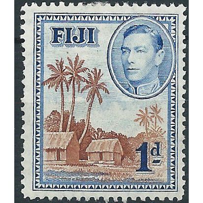 Fiji 1938 SG250 1d Brown & Blue Mounted Mint.. .