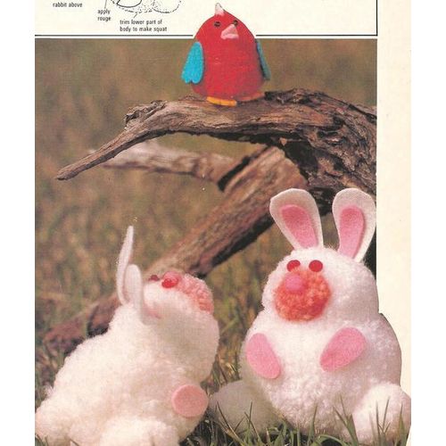 Easter Yarn PomPom Pattern Bunny Rabbits