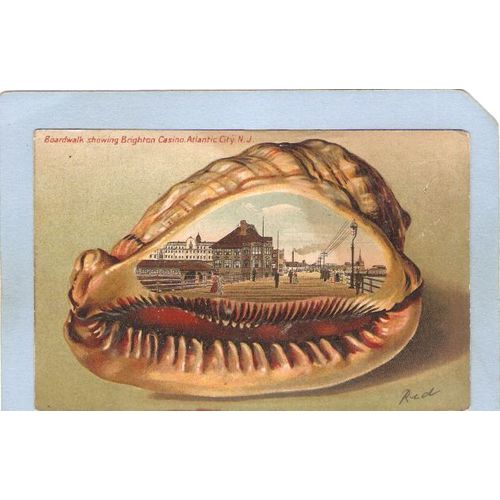 New Jersey Atlantic City Shell/Shell Border Postcard Atlantic City Boardwa~7