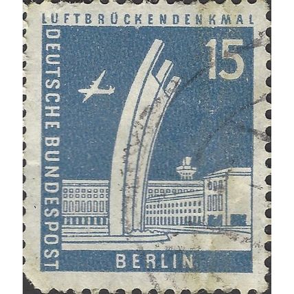BERLIN, Air bridge monument, Tempelhof, blue 1956, 40pf